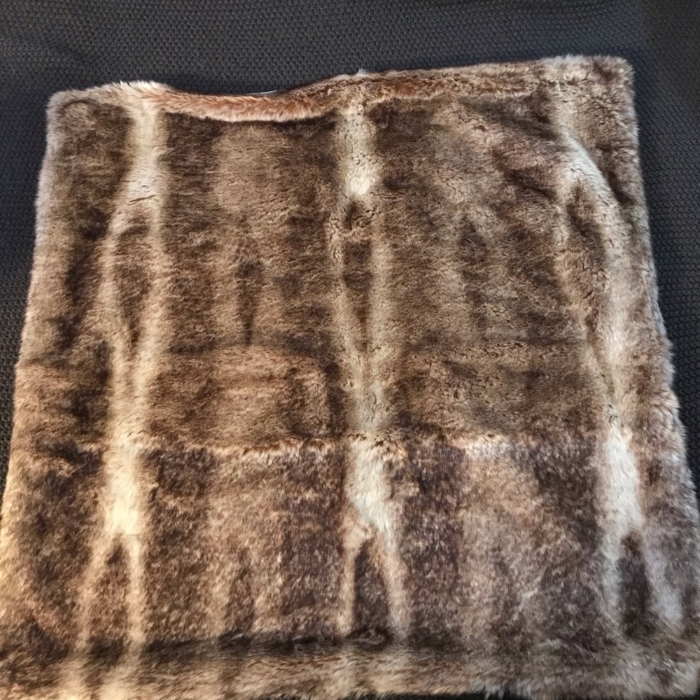 2 faux fur euro shams